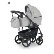 Verdi Travel col.03  eko āda ( tumši pelēks) Bērnu universālie rati 3in1